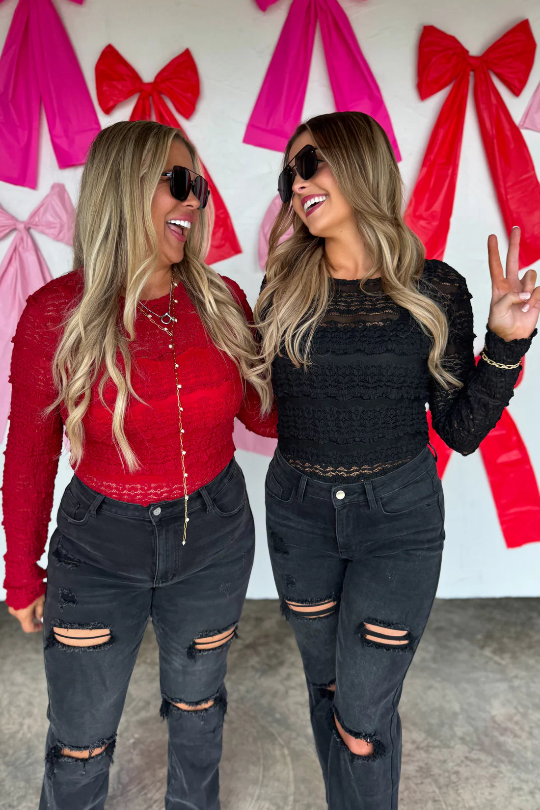 PREORDER- LONG SLEEVE ROSALIE LACE TOP-BEGINNING OF JAN