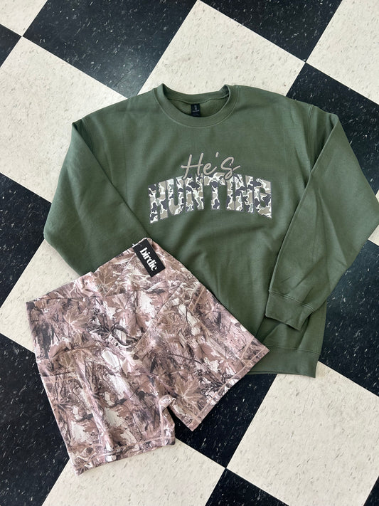 Birdie Dark Camo Biker Shorts