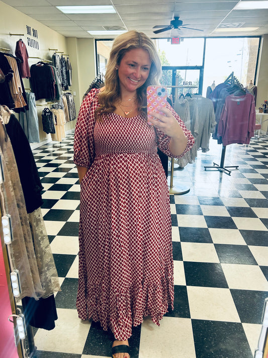 Red Flowy Maxi Dress