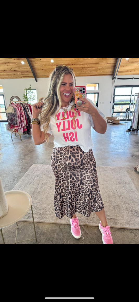 Kyleigh Cheetah Silk Skirt