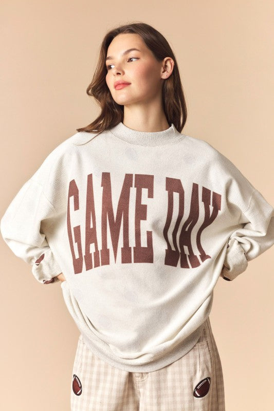 Reversible Game Day Football Mockneck