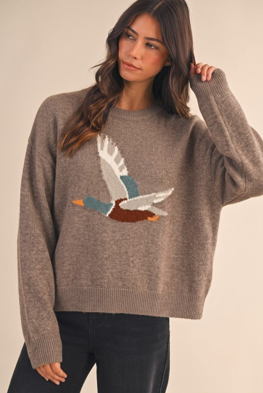 Brown Flying Mallard Sweater