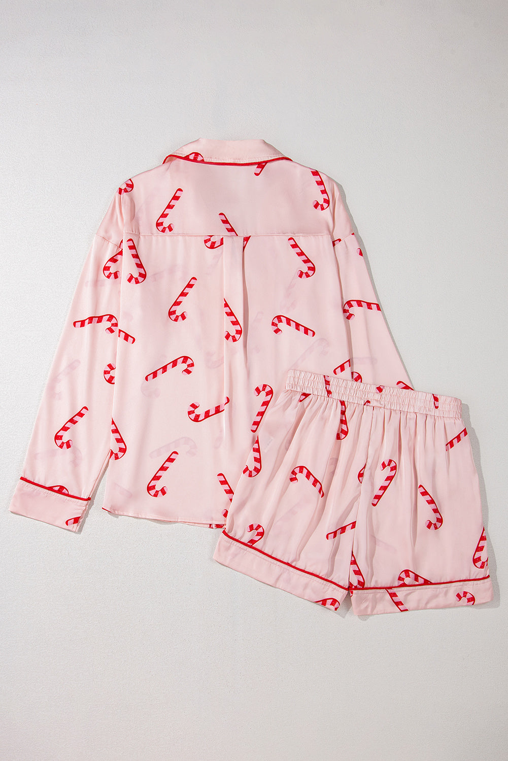 Candy Cane Print Christmas Pajama Set