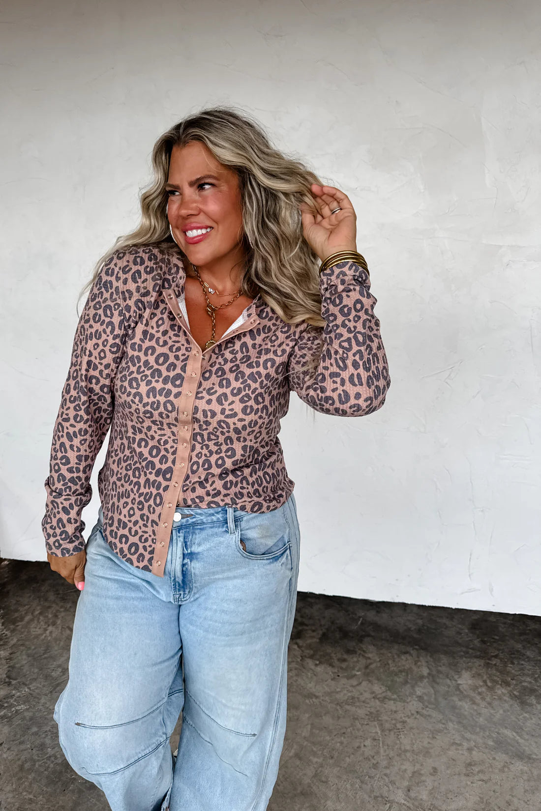 PREORDER - KORI SNAP BUTTON WAFFLE TOP-ETA MID DEC