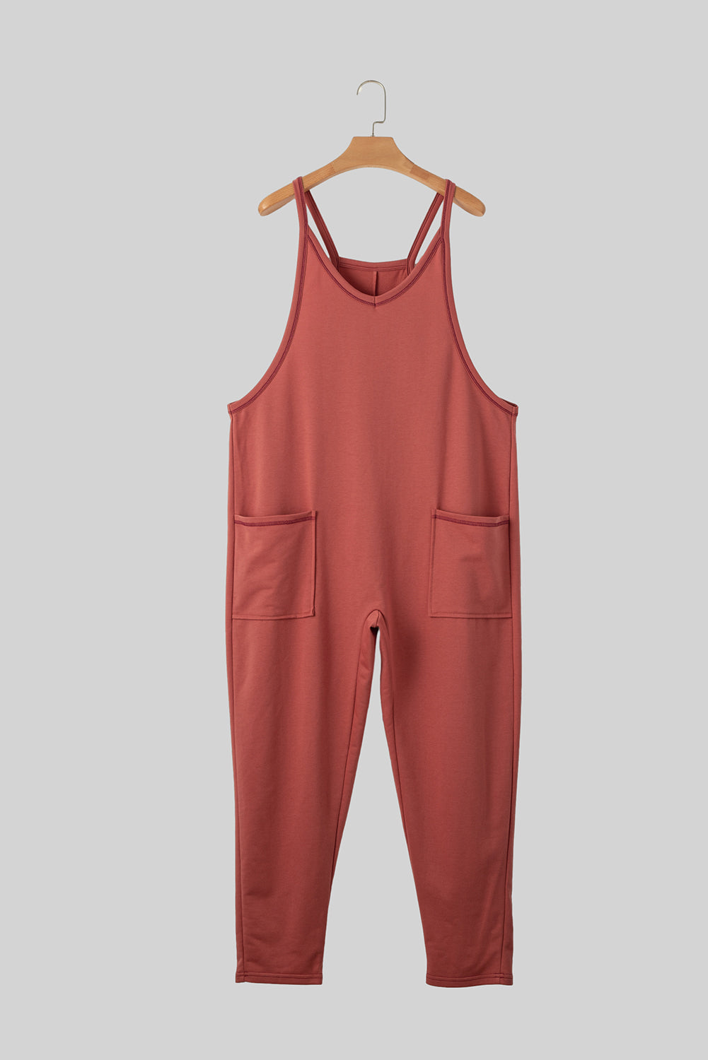 Solid Color Loose Fit Jumpsuit