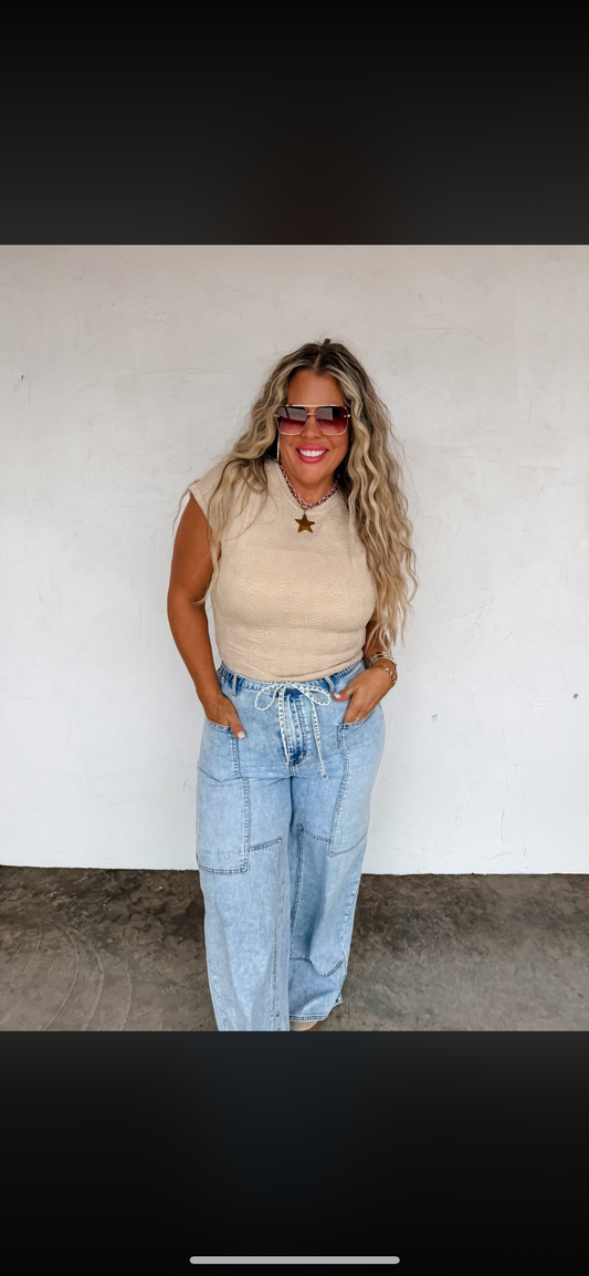 PREORDER- JOVIE TIE WAIST JEANS-ETA END OF JAN