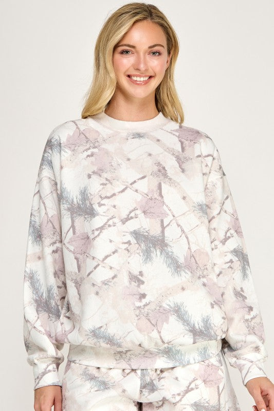 Camo Basic Fleece Sweatshirt