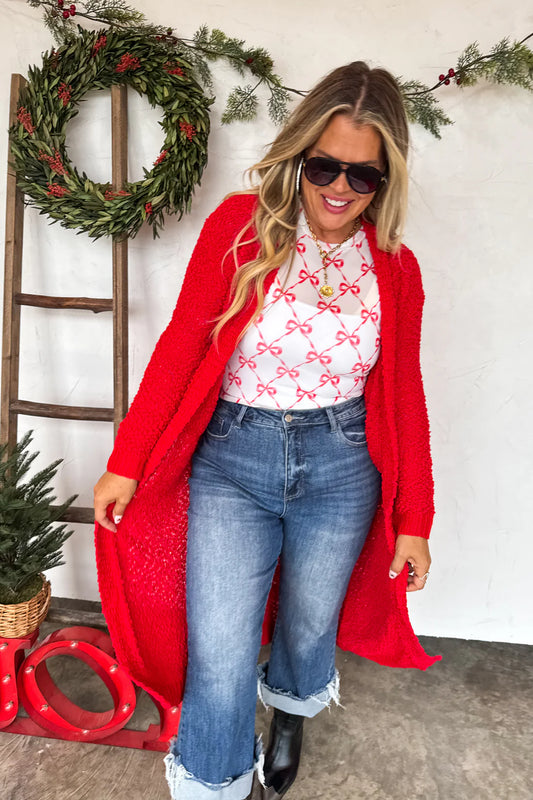 PREORDER- POPPY KNIT POPCORN CARDIGAN-ETA Mid to end October
