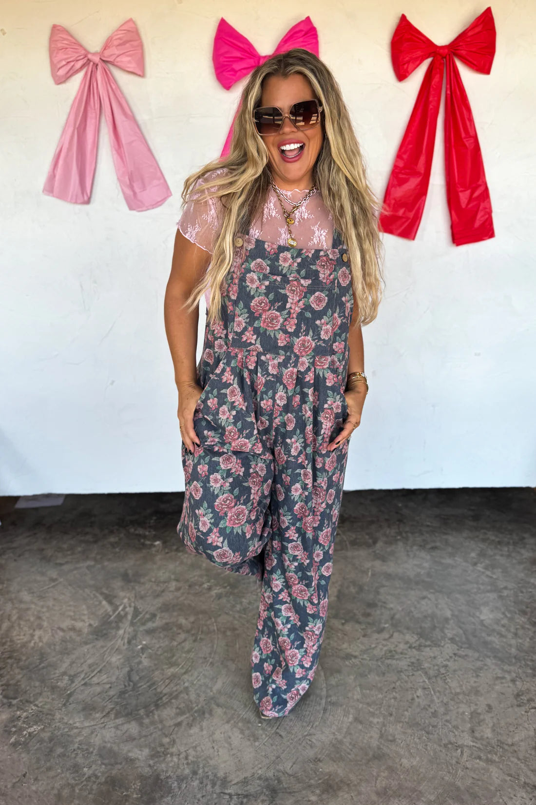 Preorder Cassidy Floral Denim Overalls-ETA BEGINNING OF JAN