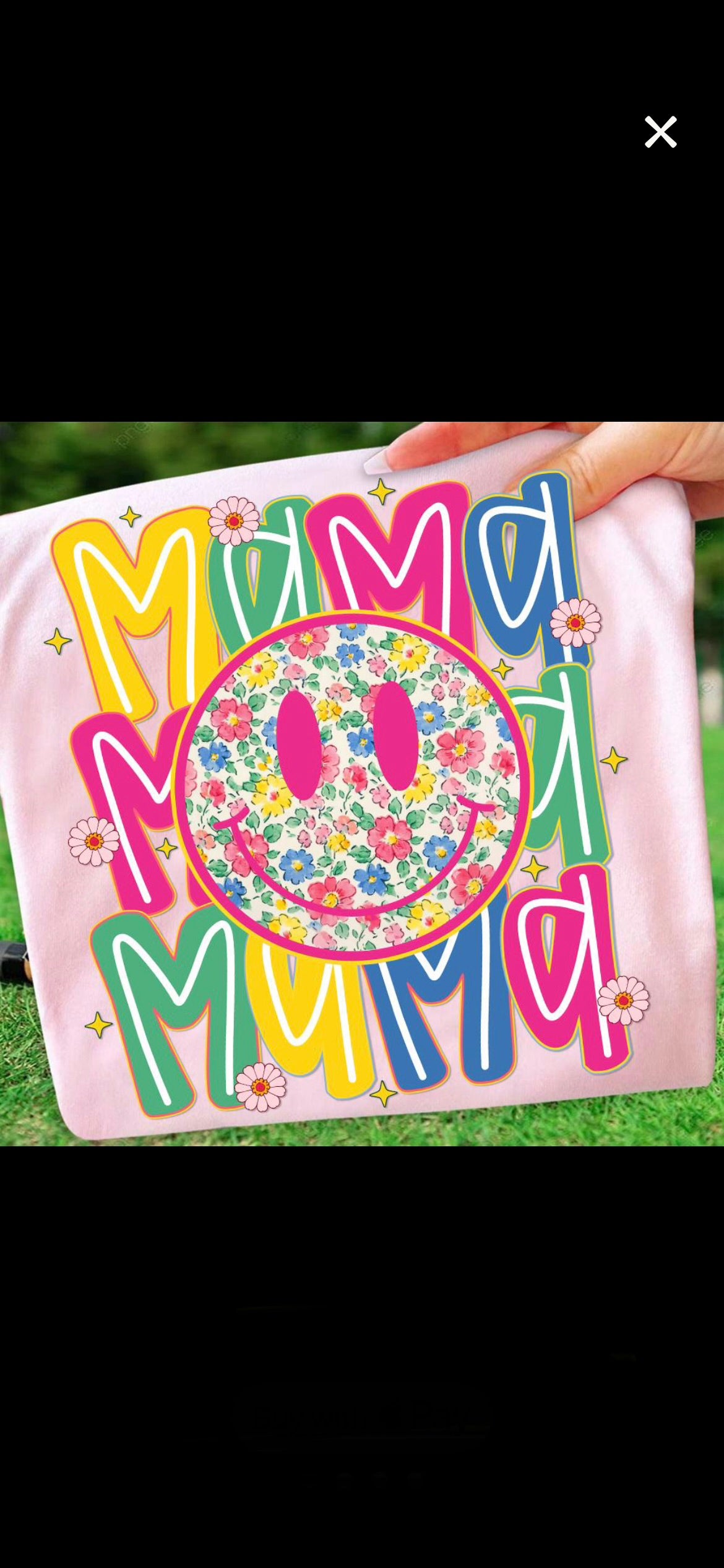 Floral Mama Smiley Face Tshirt