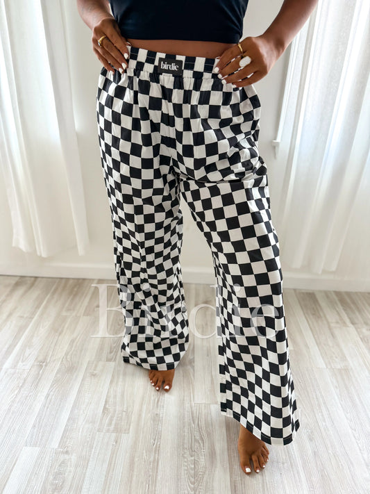 Birdie Black/White Checkered Boxer Pants🖤🖤