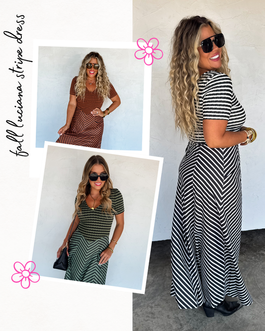 PREORDER- CALISTA STRIPE DRESS-ETA WEEK OF 11/10