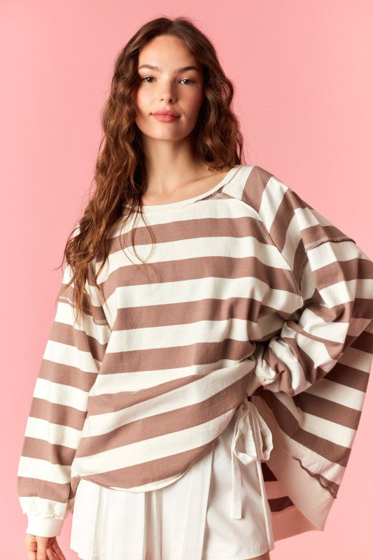 Oversized Striped Pullover