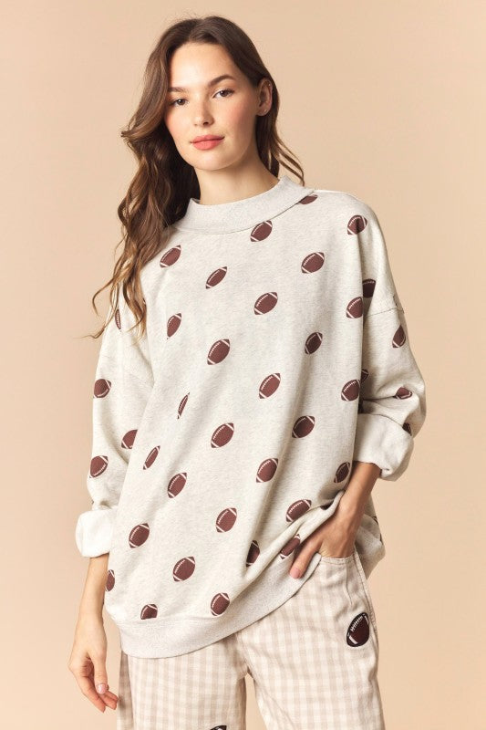 Reversible Game Day Football Mockneck