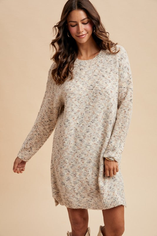 Oatmeal Yarn Sweater Dress
