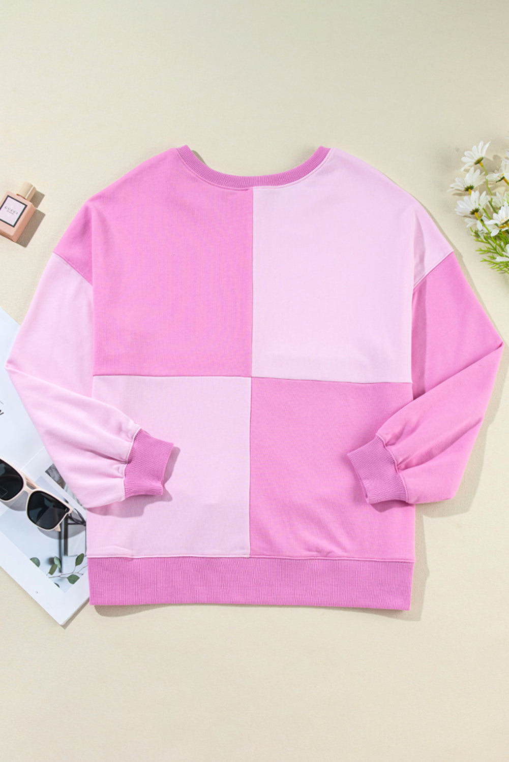 Mocha Colorblock Henley Sweatshirt