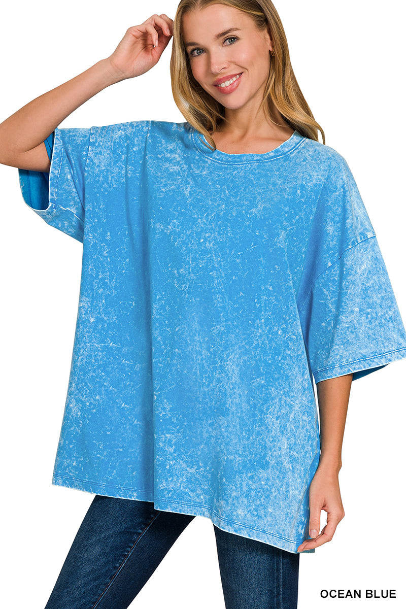 Zenana Oversized Mineral Wash Tee