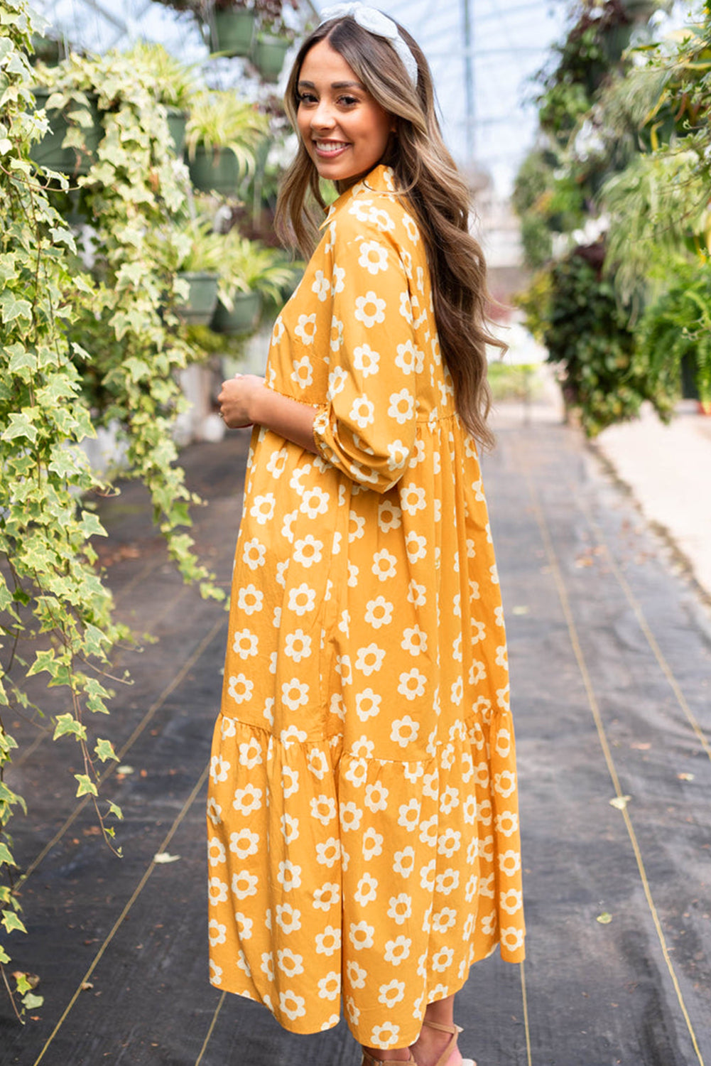 Yellow Flower Maxi Dress