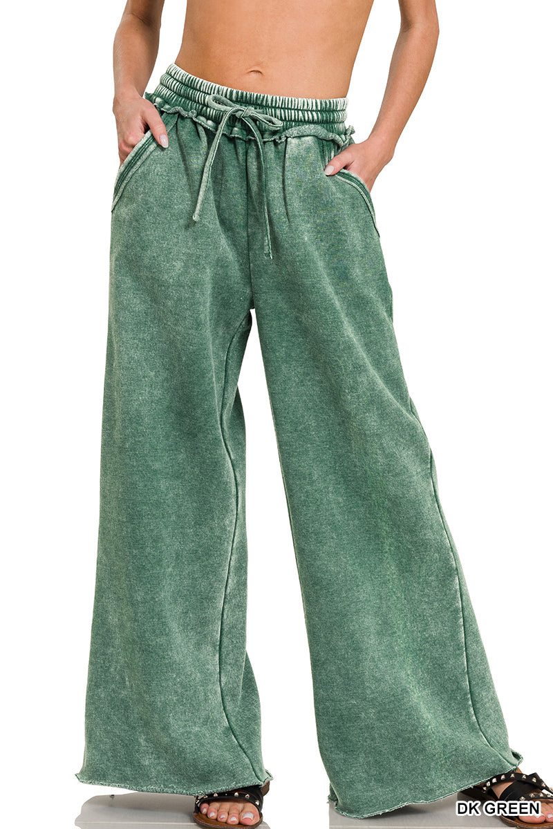 Zenana Acid Wash Sweatpants