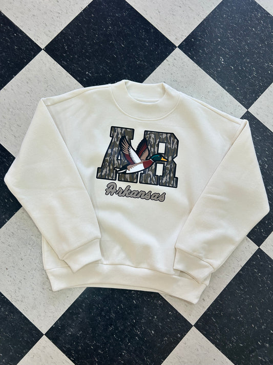 Cream Mallard Duck Mock Neck