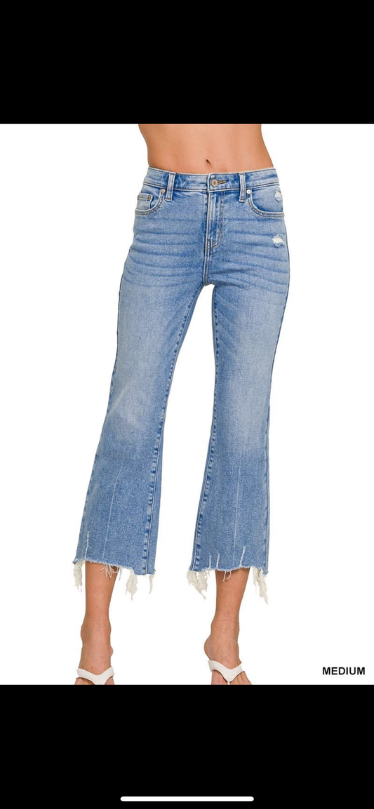 Zenana Kick Crop Jeans