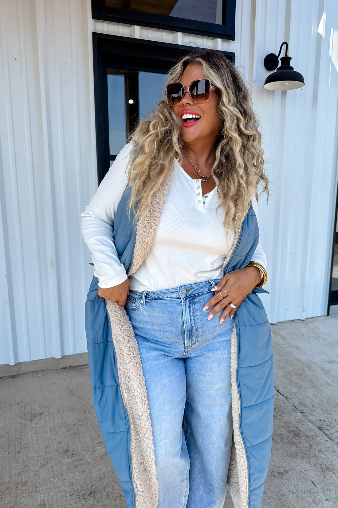 PREORDER- REVERSIBLE SHERPA PUFFER VEST-ETA WEEK OF 12/8