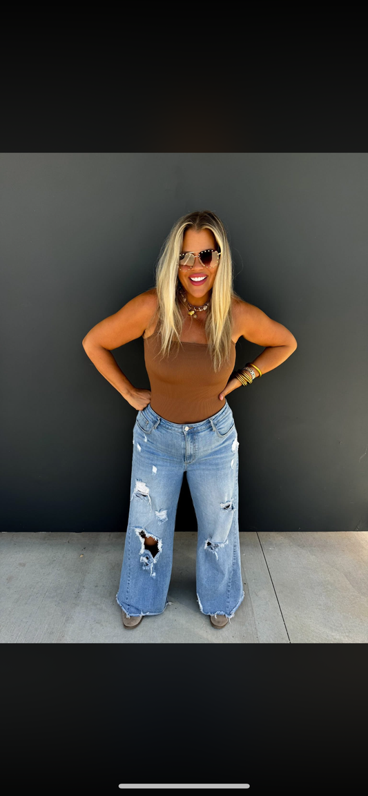 PREORDER- DREW DISTRESSED DAD JEANS-ETA END OF JAN