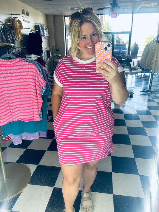 Zenana Striped Tshirt Dress