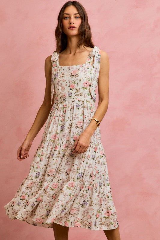 Floral Tiered Midi Dress