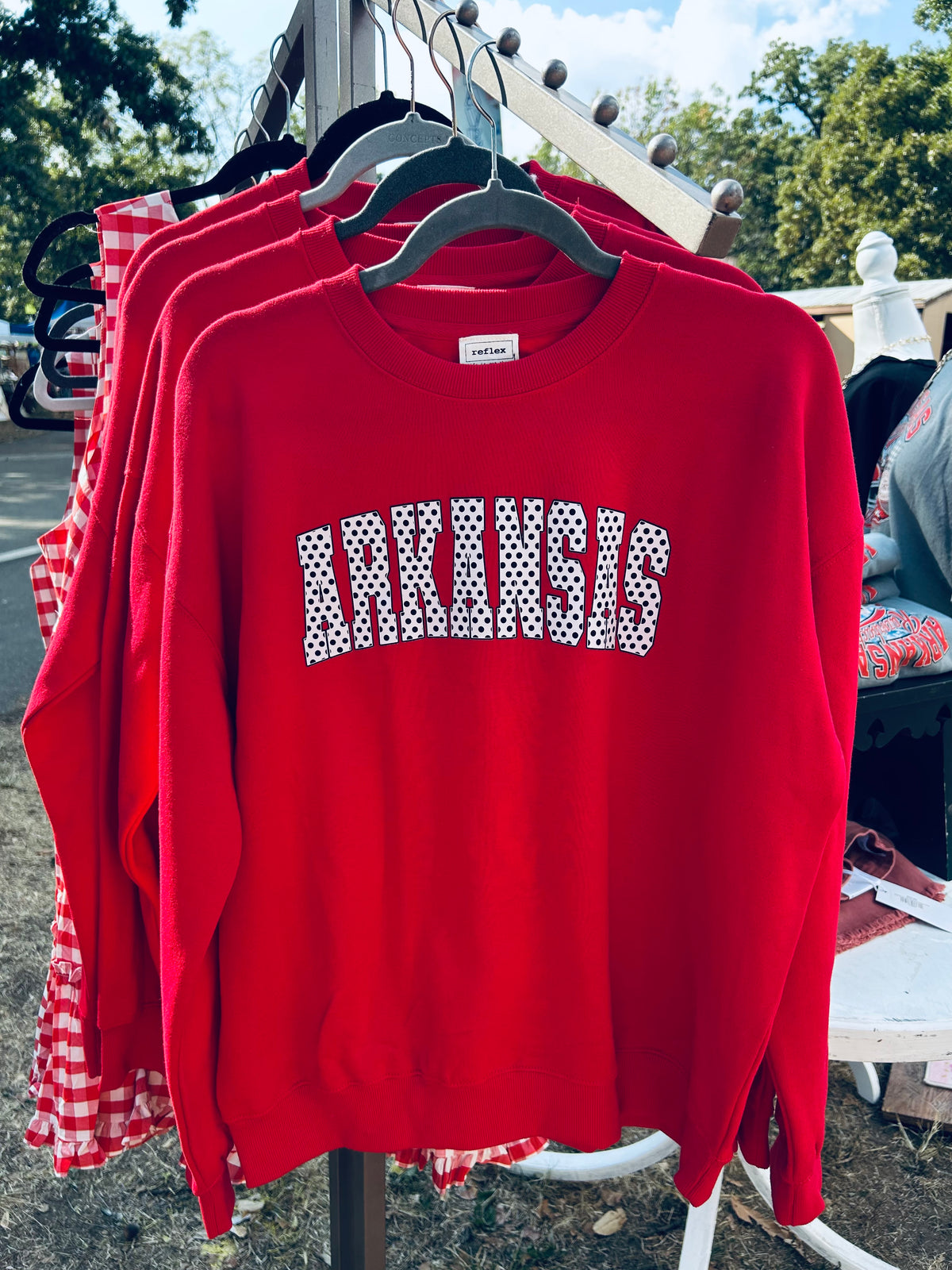 Red Polka Dot Arkansas Sweatshirt