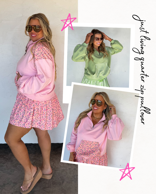 PREORDER- JUST LIVING QUARTER ZIP PULLOVER