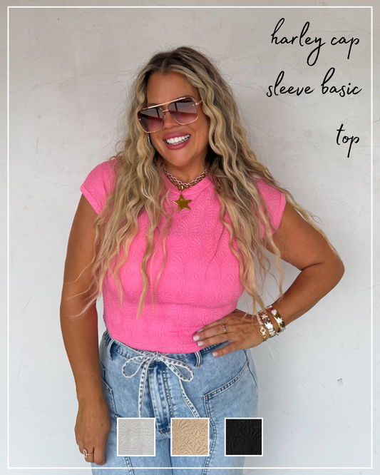 PREORDER- HARLEY CAP SLEEVE BASIC TOP