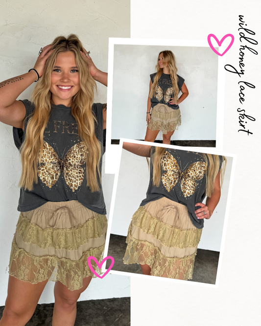 PREORDER- WILD HONEY LACE SKIRT