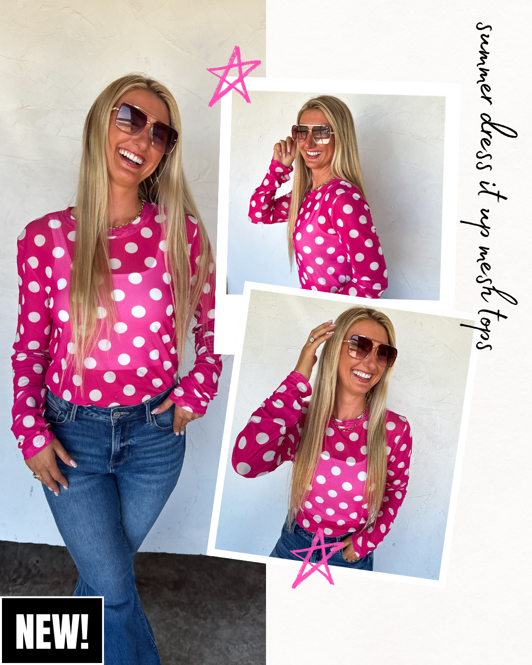 Polka Dot Mesh Top-Preorder