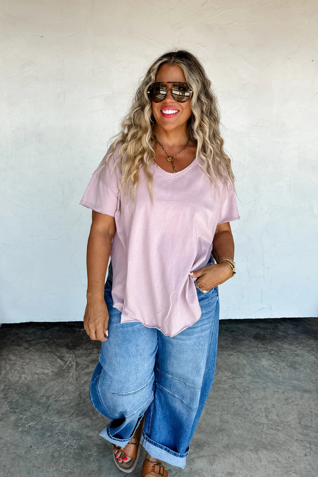 PREORDER- JOEY VNECK WASHED COTTON BOYFRIEND TEE-ETA BEGINNING OF DECEMBER