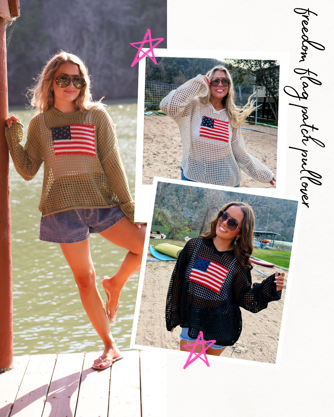 PREORDER- FREEDOM FLAG PATCH PULLOVER