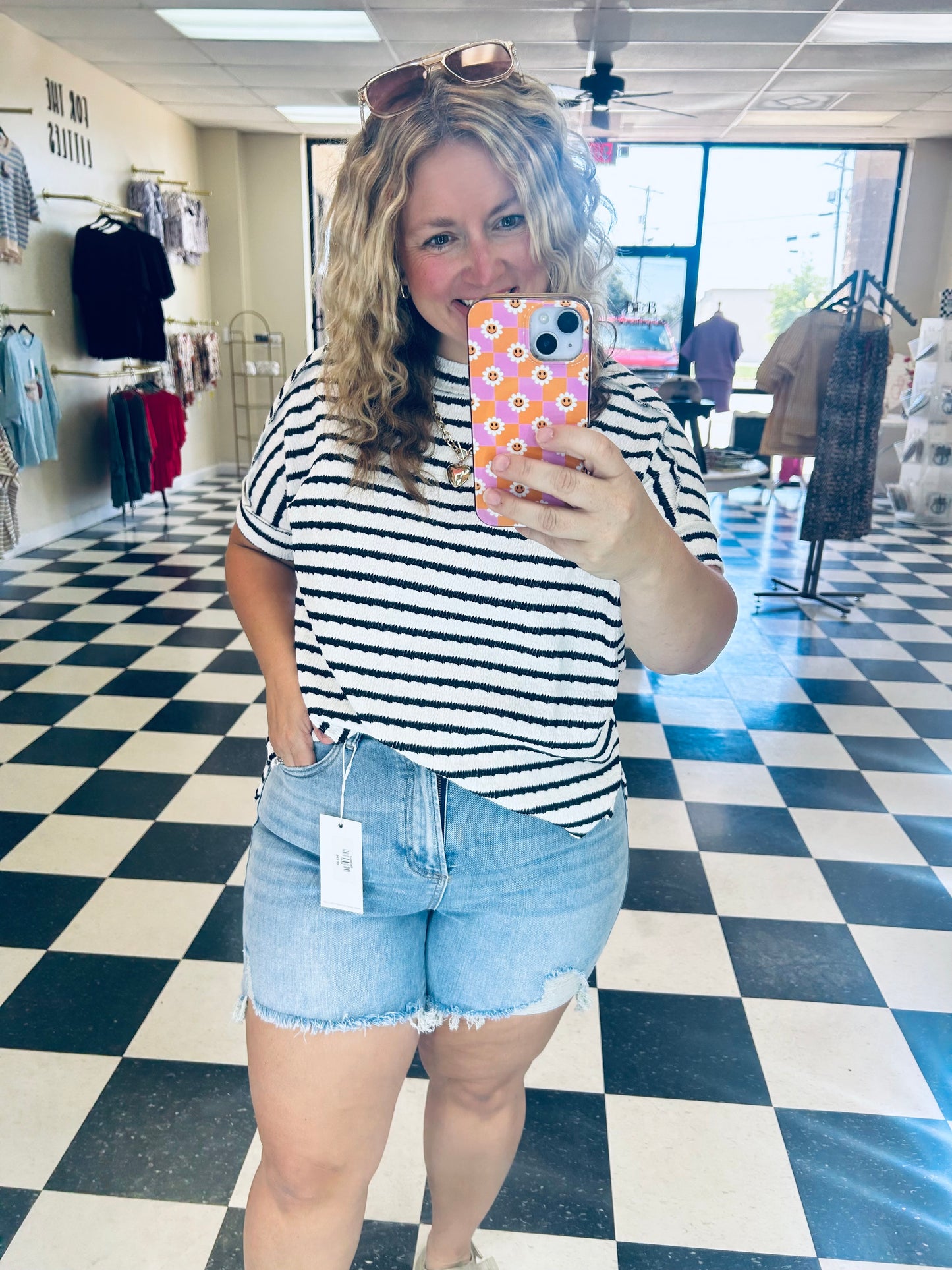Zenana Striped Ribbed Top