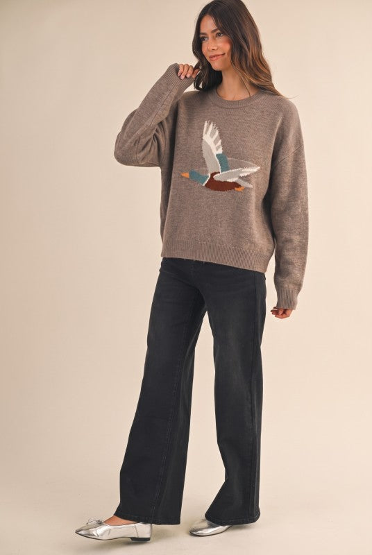 Brown Flying Mallard Sweater