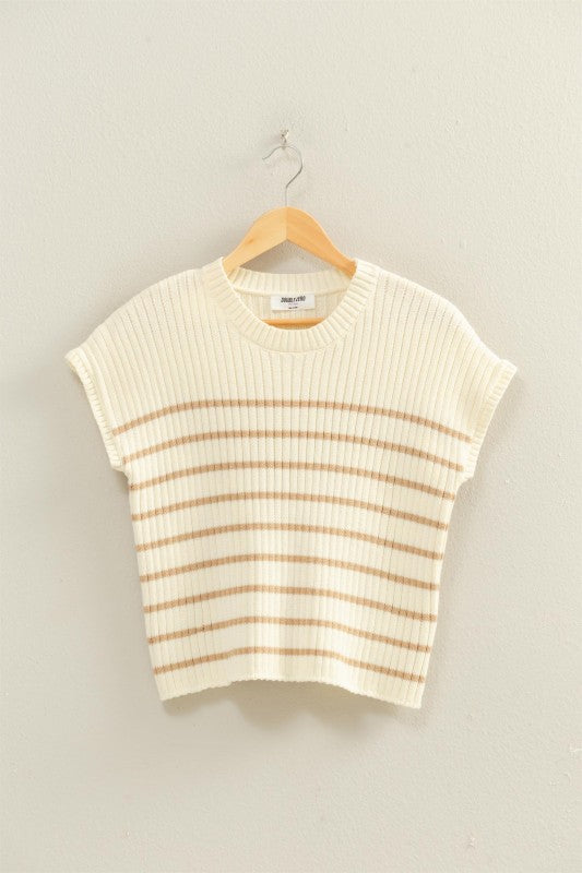 Ribbed Knit Striped Top
