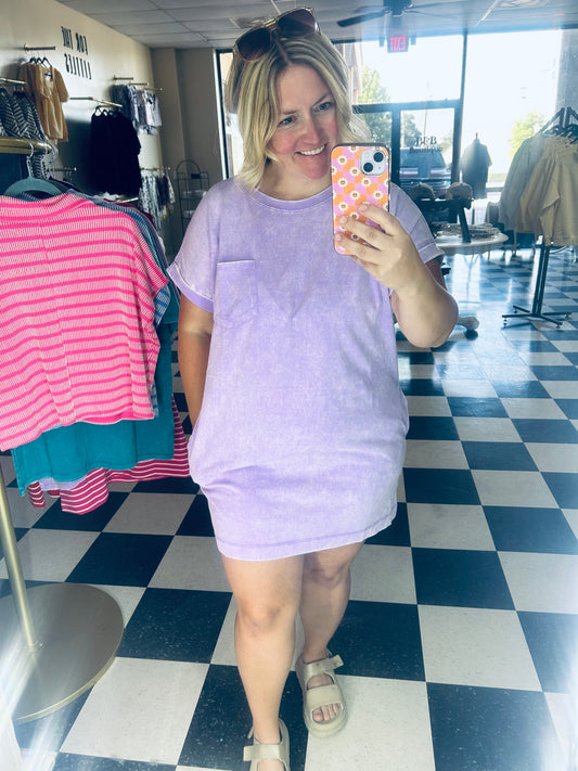 Lavender Mineral Wash Dress