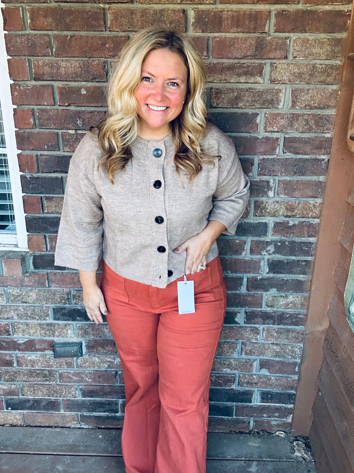 Rust Scalloped Jeans