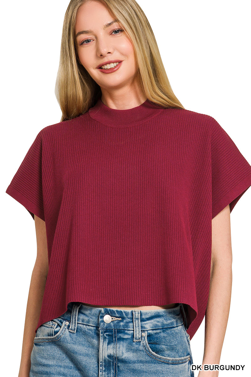 Zenana Mock Neck Sweater Tops