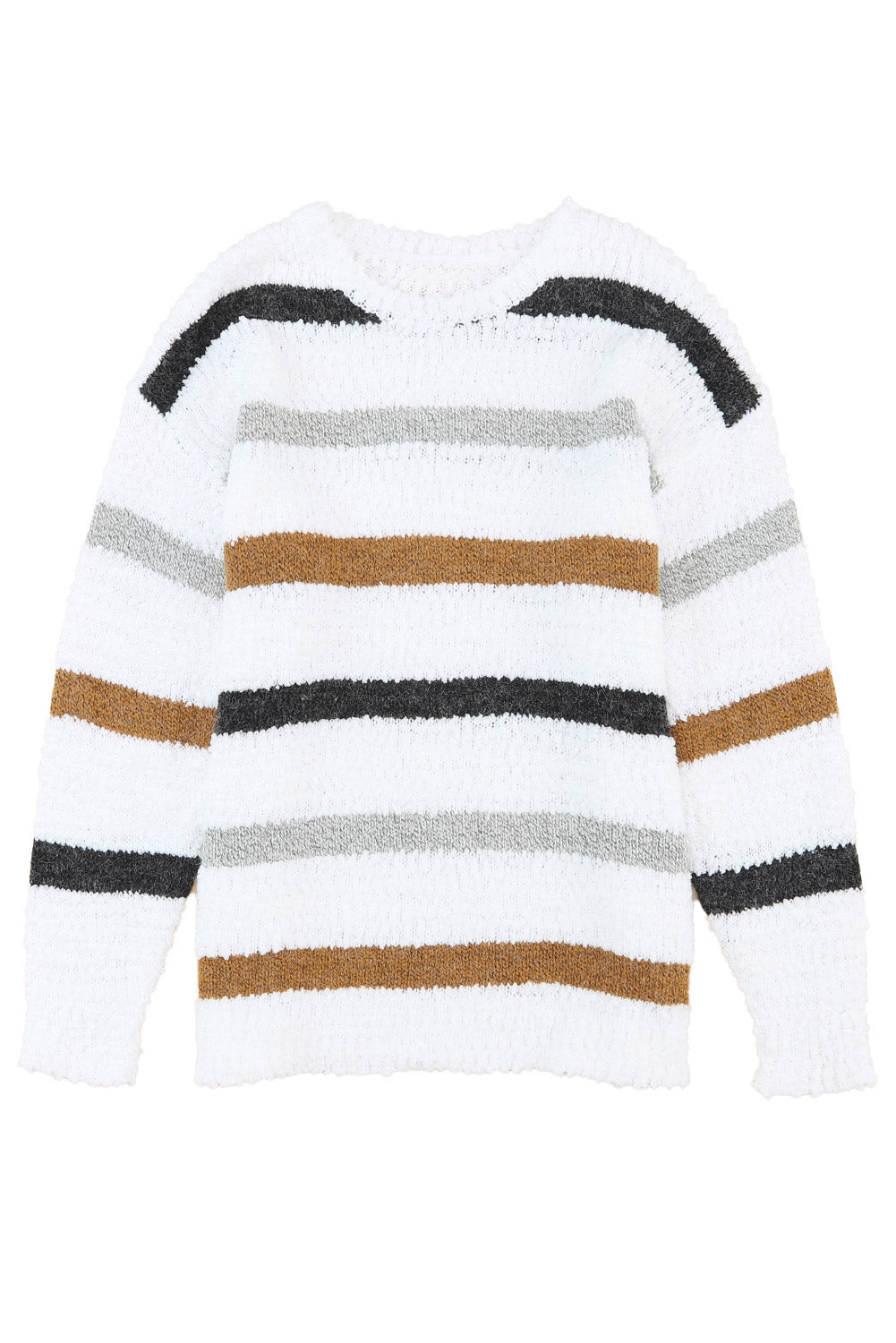 Multicolor Striped Drop Shoulder Pullover Sweater