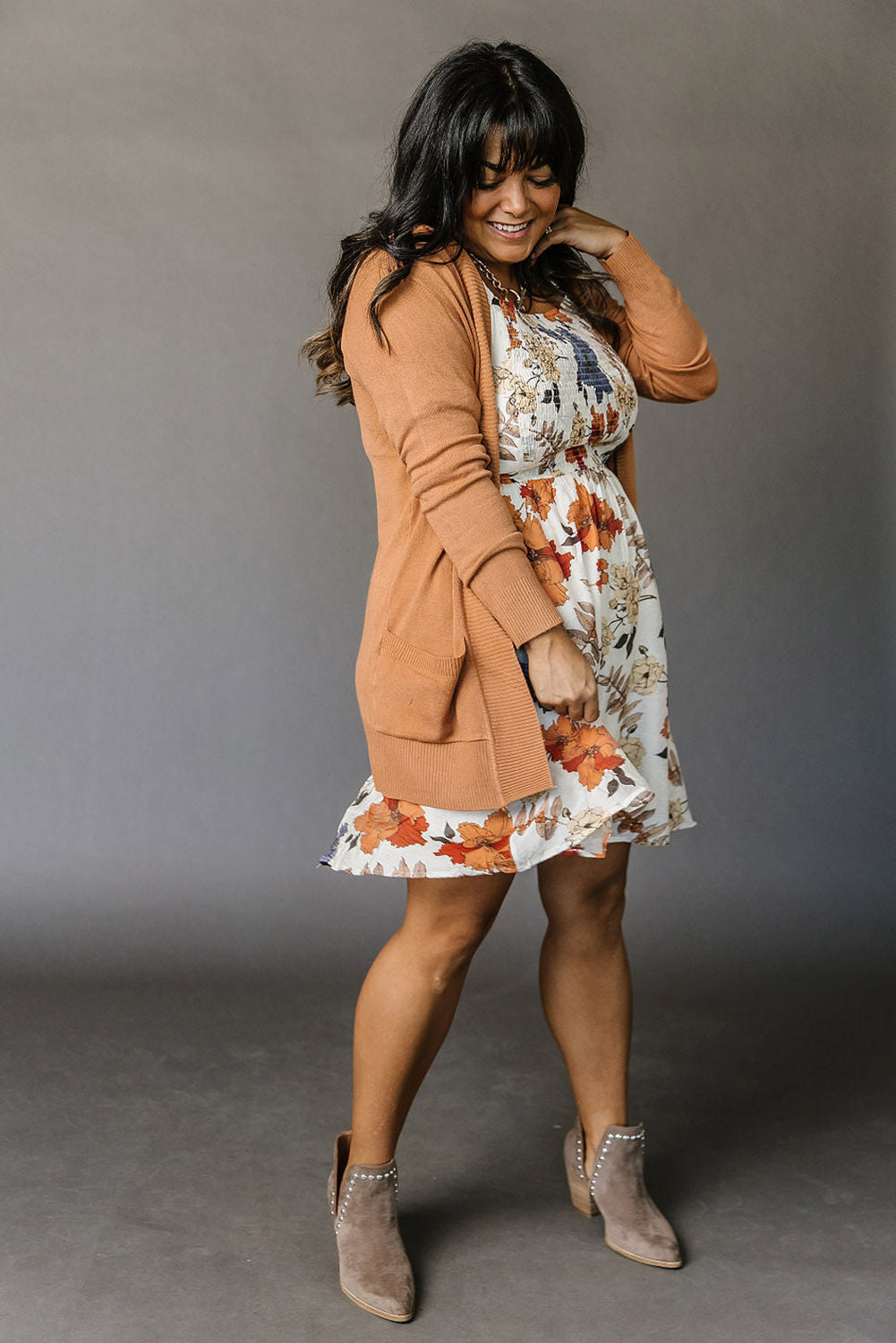 White Floral Smocked Dress