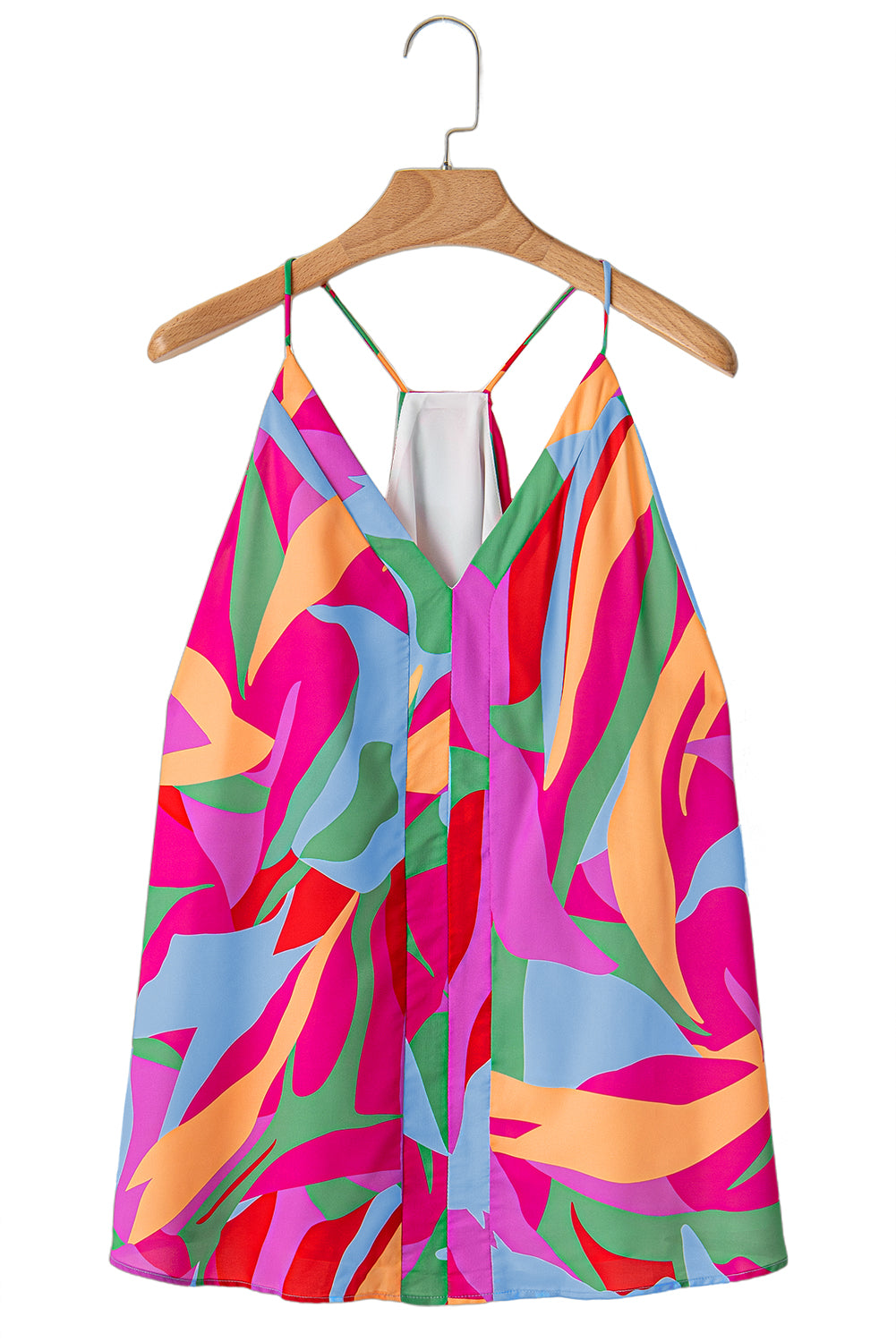 Multicolour  Print V Neck Racerback Sleeveless Top