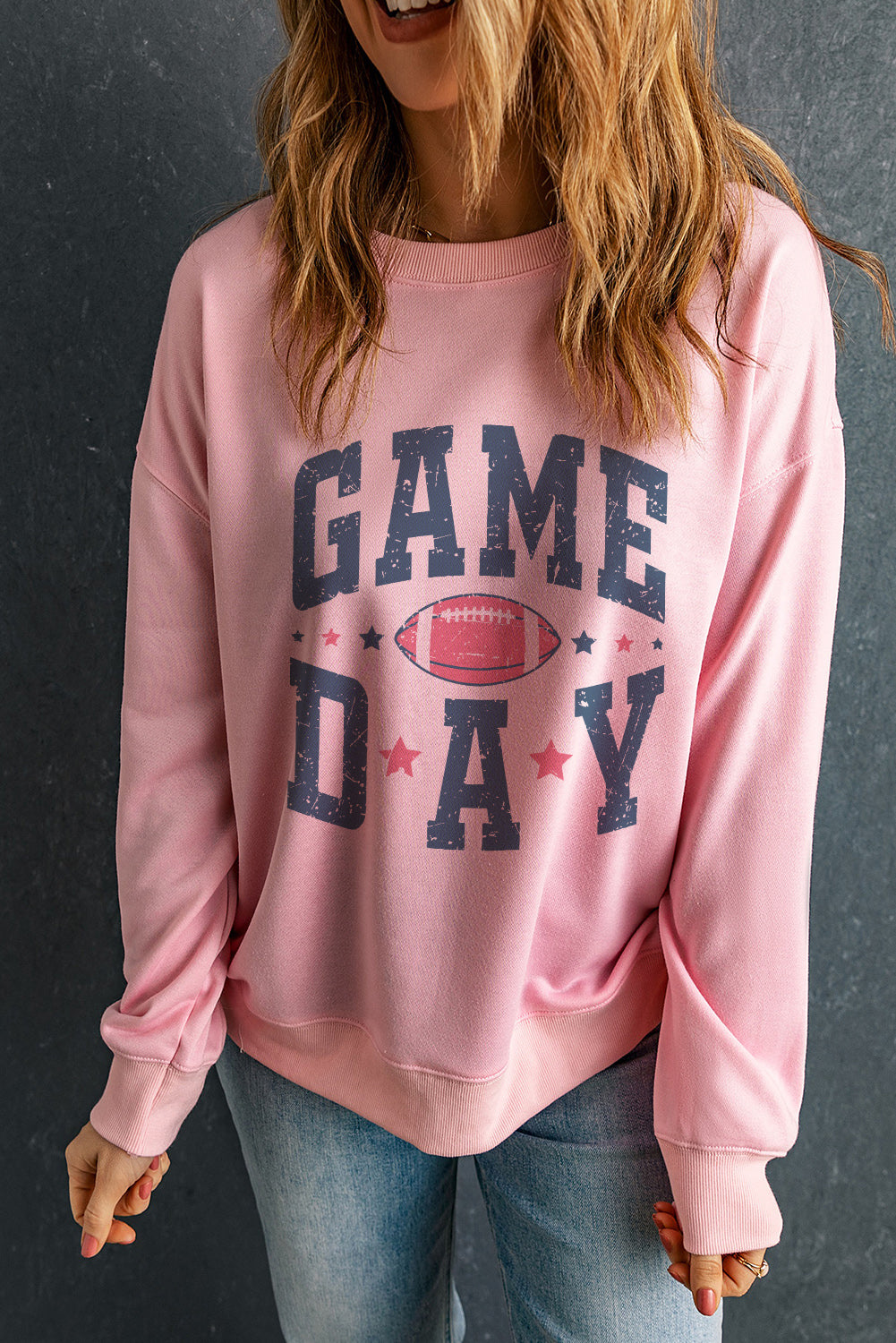 Pink Rugby GAME DAY Graphic Sweatshirt