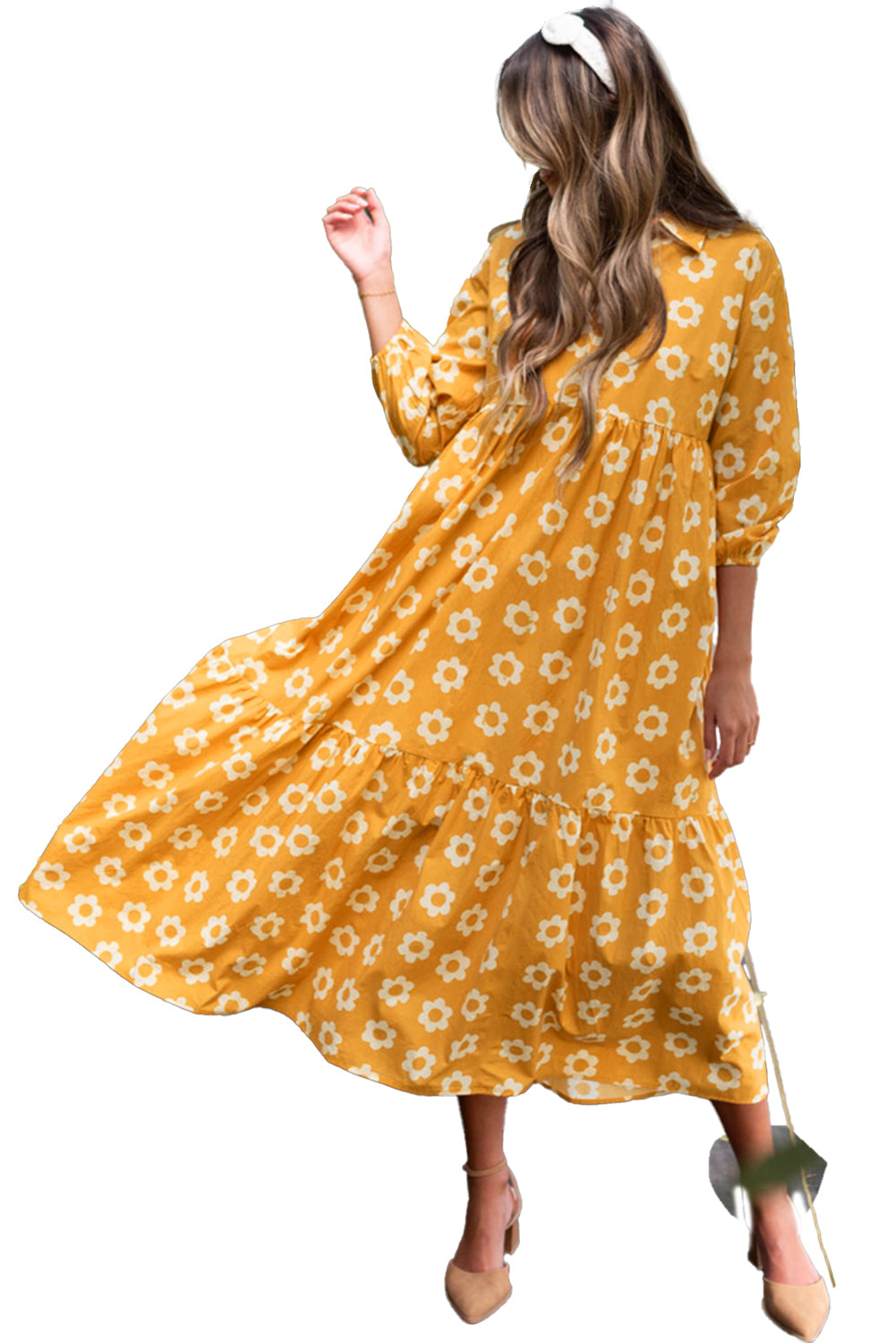 Yellow Flower Maxi Dress