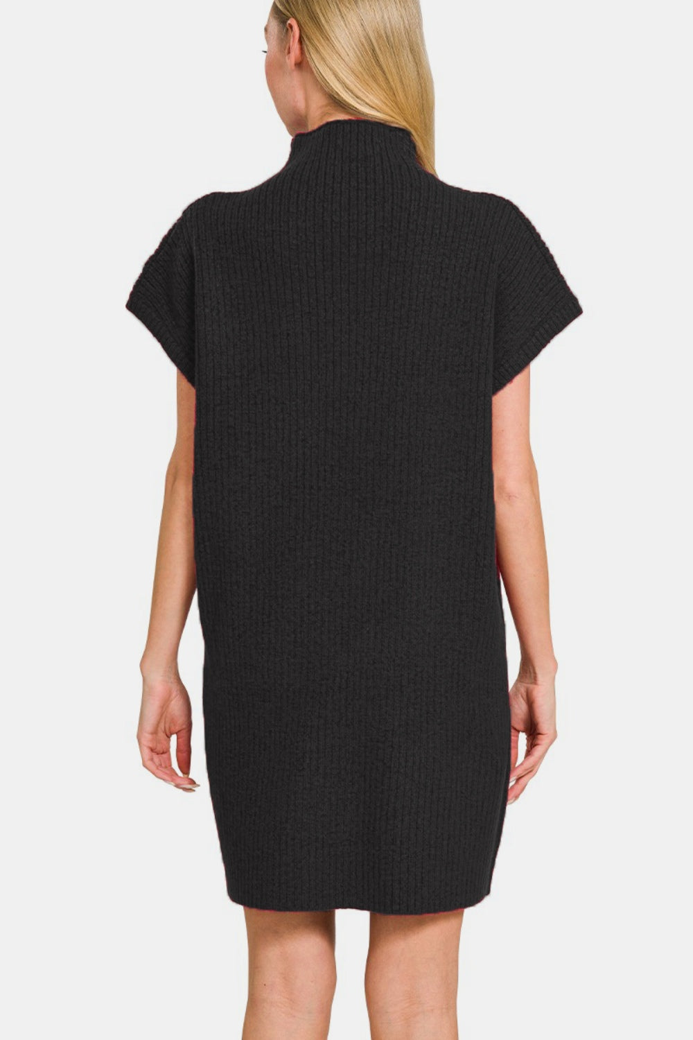 Zenana Short Sleeve Sweater Mini Dress